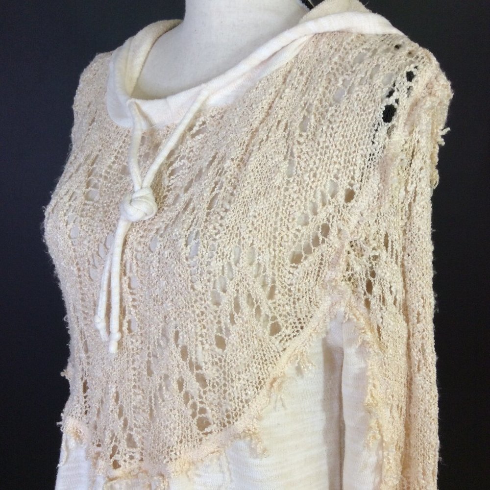 WEST Coast By T&S Womens Top Size XL Beige Hooded - Picture 9 of 12